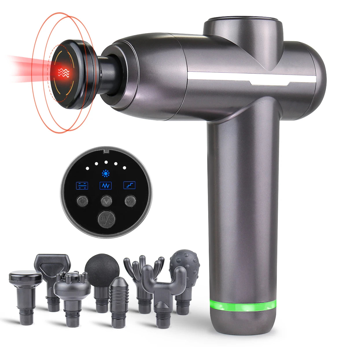 Newest Quiet Brushless Motor Handheld Electric Hot Compress Deep Tissue Percussion Muscle Massager Heated Massage Gun