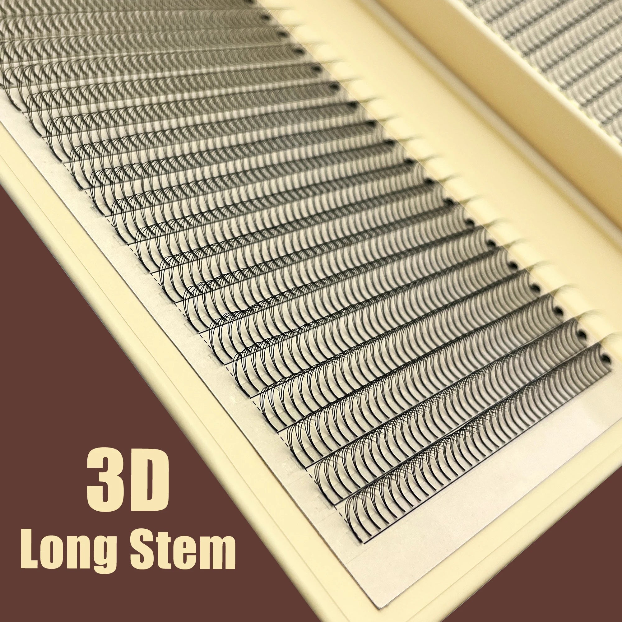 Abonnie 3D 0.07 0.10 Narrow Pre-made Fans Eyelash Flat Long Stem Pre Made Lash Extensions Heat Bonded Mink Premade Volume Fans