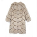 QIUCHEN QC21128 2021 Winter Thick Casual Full Natural Real Fox Long Fur Coat with Fur Hood for Ladies Women