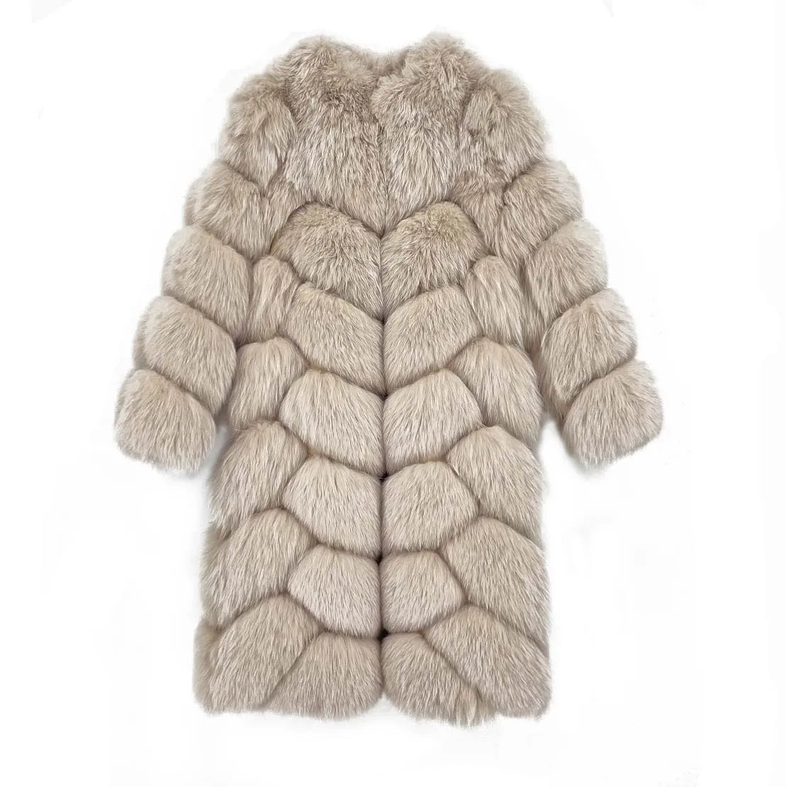QIUCHEN QC21128 2021 Winter Thick Casual Full Natural Real Fox Long Fur Coat with Fur Hood for Ladies Women