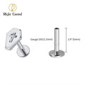 Right Grand 16G Gothic Coffin With Cross ASTM F136 Titanium Internally Threaded Ear Cartilage Helix Labret Stud