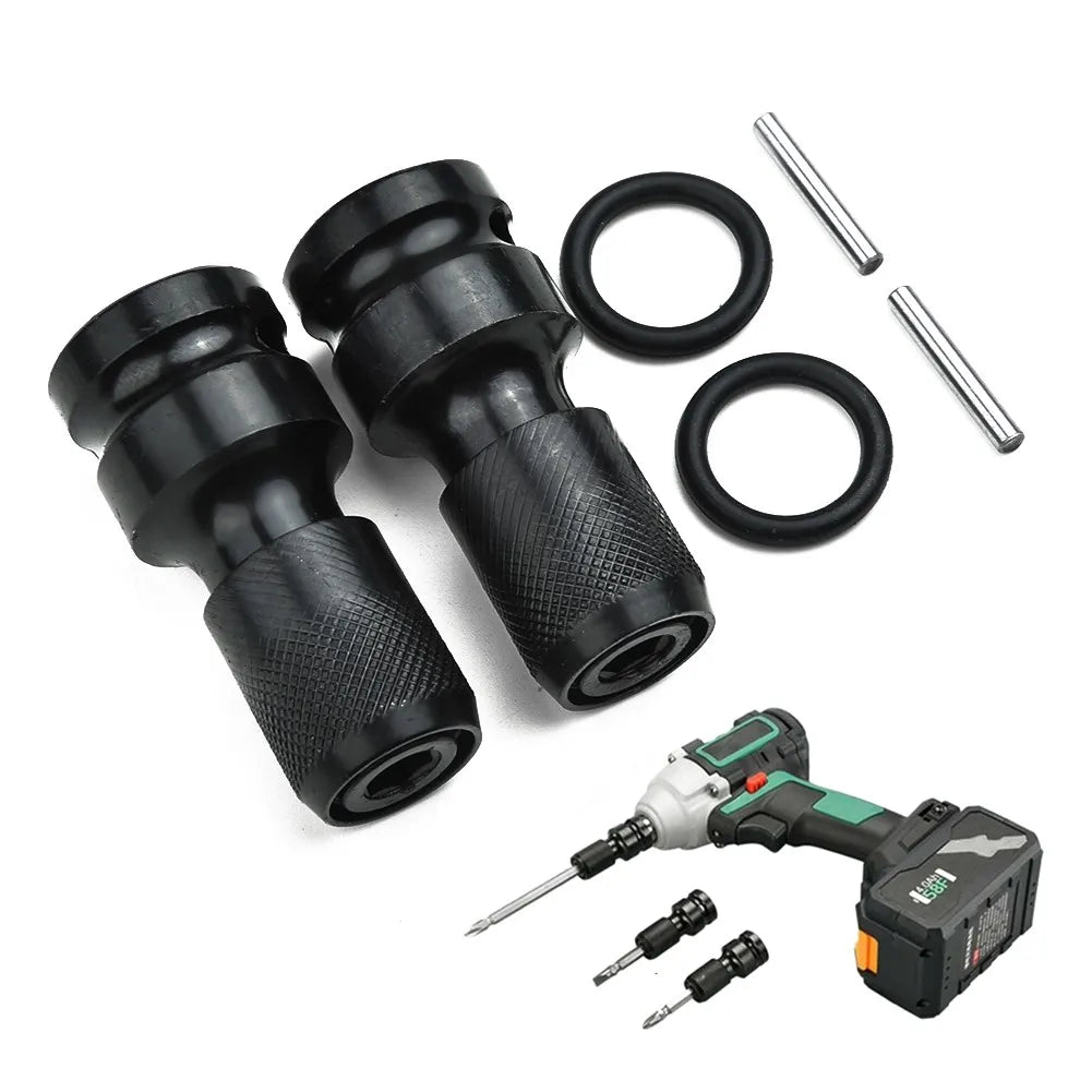 2set Socket Set Wrench Socket Adapter Spanner Set Drive Converter Impact Tool 1/2 Inch Square to 1/4 Inch Hex Ratchet Socket