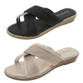 New Luxury Women's  Summer Rhinestone slippers Low Heel Flat Bottom Large Size Comfortable Dedicated Sandals Fashion Shoes Women