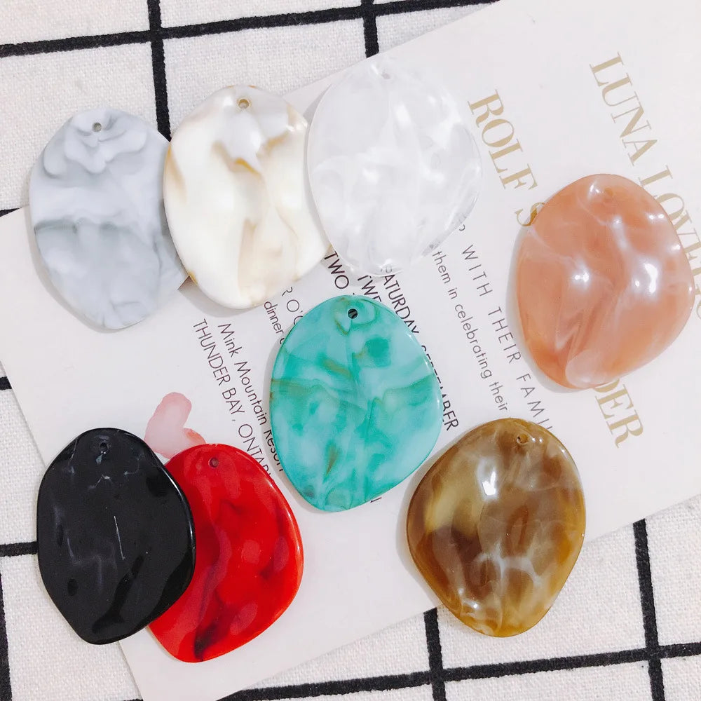 Personality 41*33.5mm Colorful Dyeing Irregular Round Dangle Charm Acrylic Pendant DIY Jewelry Accessories Bracelet Hair Decor