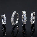 Moissanite Hoop S925 Sterling Silver Women Men Wedding Jewelry Gifts D VVS1 Lab Diamond 14K White Gold Plated Huggies Earrings