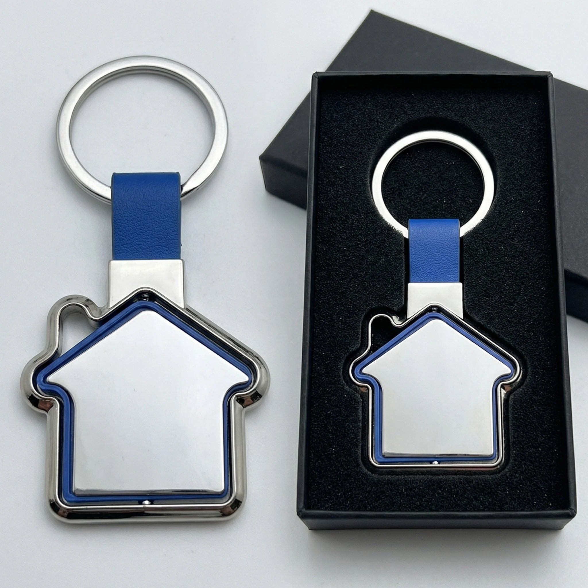 Wholesale Manufacturer Spinning Key Chain Soft Enamel Die Cast Metal House Keychain Custom Logo Spinning Metal Keychain