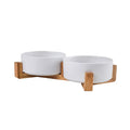 High Quality Portable Dog & Cat Bowl Open-Mouthed Ceramic Expansion Wood-Made Delicious Meal Bowl