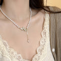 Hot Selling Fashion Luxury Baroque Style Pearl Necklace Exquisite Butterfly Zircon Necklace to My Daughter
