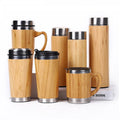 Stainless Steel Eco-Friendly Double Walled Bamboo Coffee Travel Mug Cup