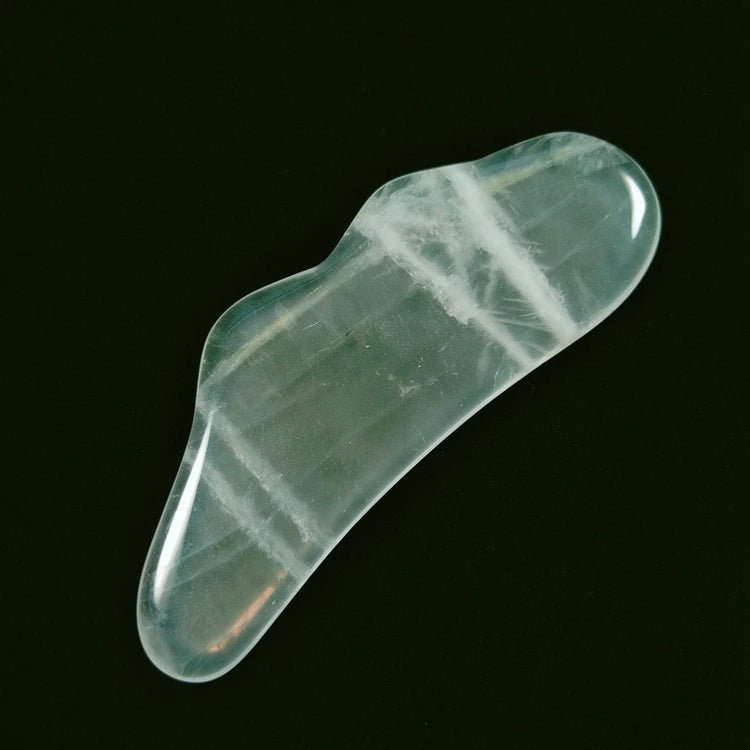 HZ Bian Gua Sha Guasha Custom Engraved Gua Sha Clear Quartz Jade Stone Gua Sha Scraping Massage Board Tool