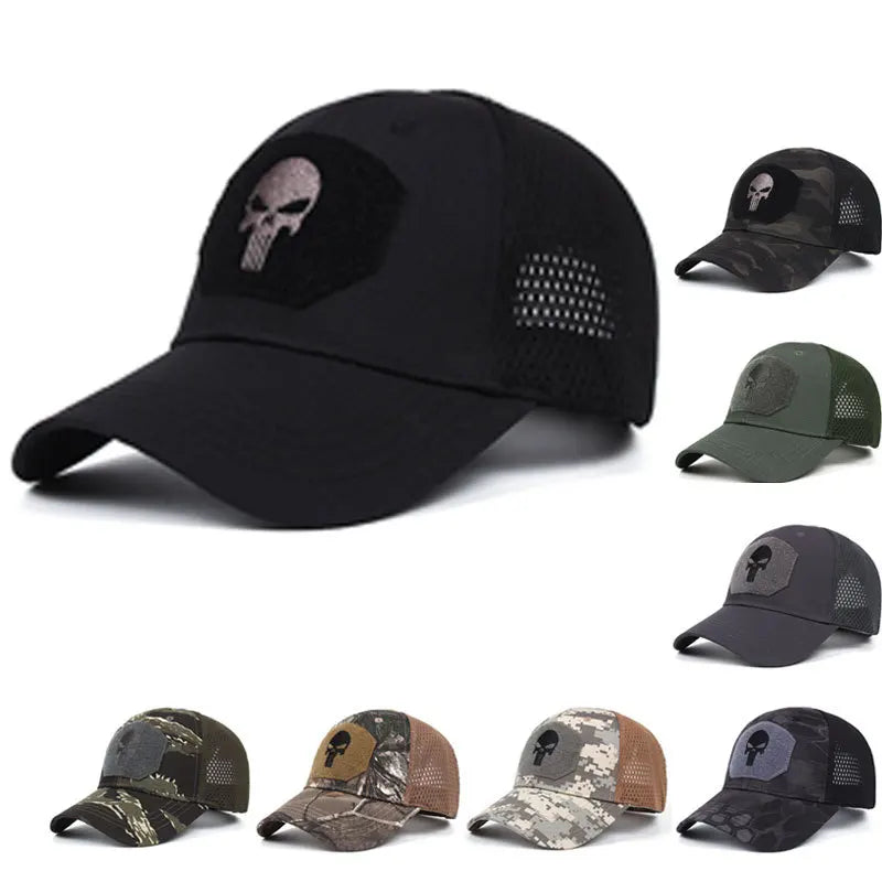 Custom Cotton Outdoor Camping Tactical Baseball Cap Camouflaged Sporty Style with Breathable Mesh Base for Training