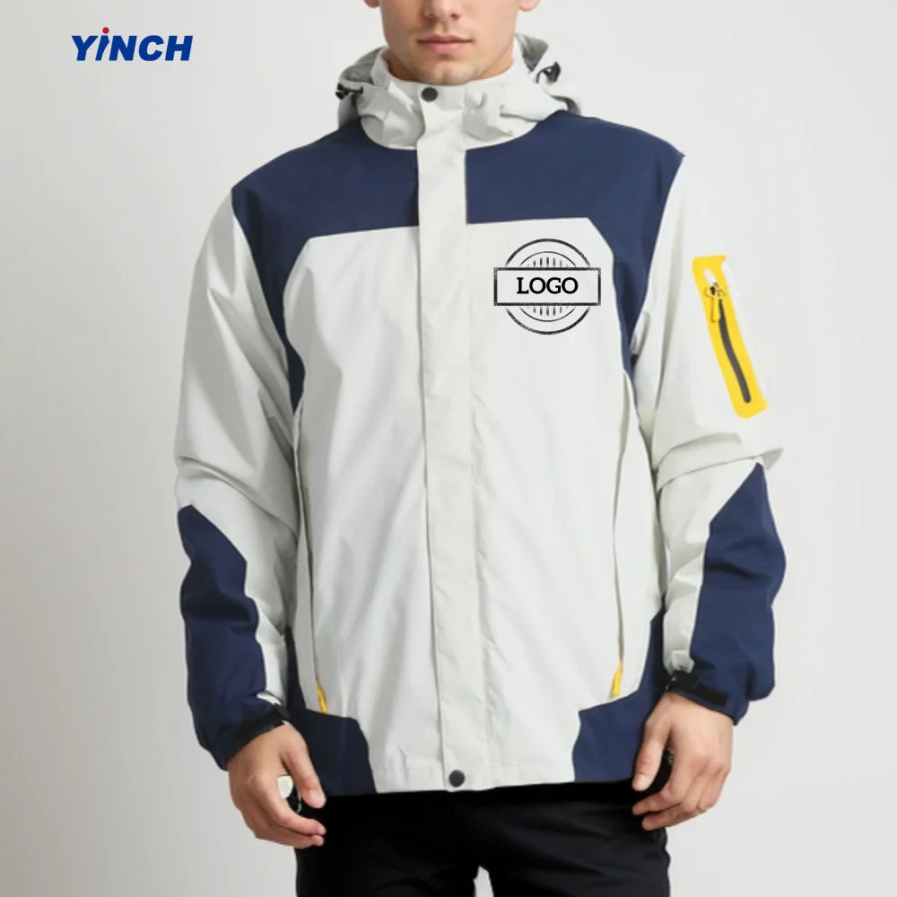 LAYENNE  Fashion Wholesale Water Repellent Outerwear Hooded Detachable Fleece Lining Windbreaker Jacket for Men and Women