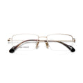 Benyi Men's Vintage Square Titanium Alloy Optical Eye Glasses Super Light Eyewear Stylish Acetate Frame Manufacturer Direct