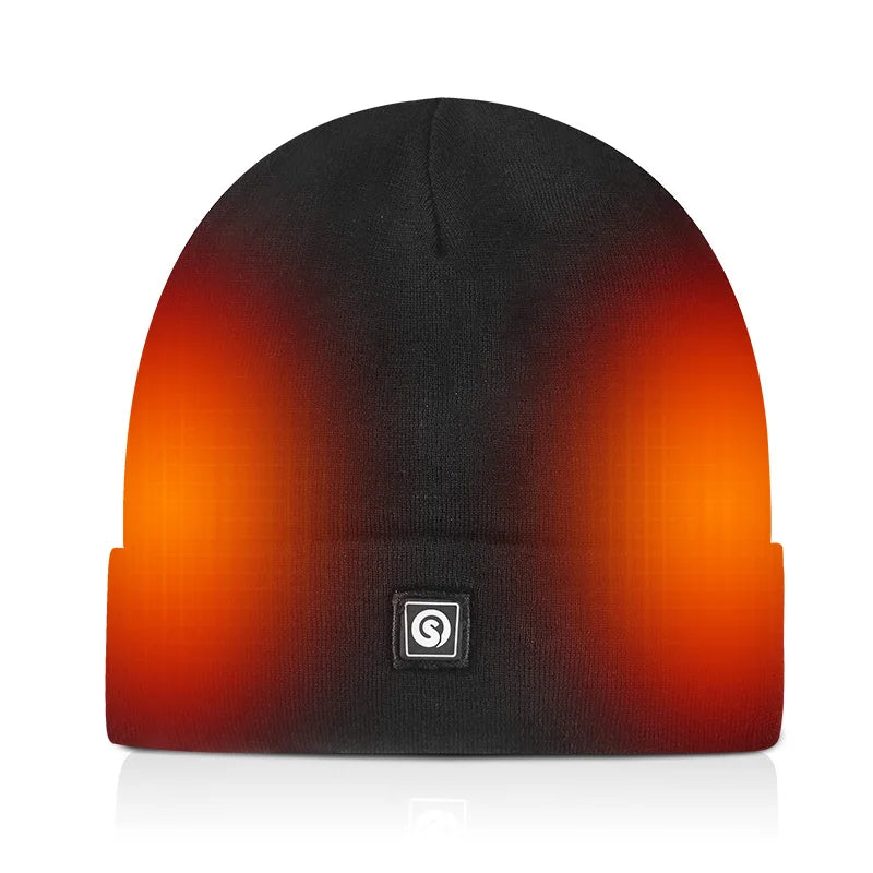 Custom Winter Cold Weather Outdoor Sport Rechargeable Washable Electric Beanie Ski Heated Hat
