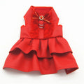 Wholesale Luxury High-end Red Christmas Dress Vest Harness and Leash