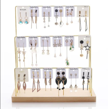 Beech Copper Rod Earring Shelf Household Earring Storage Net Red Live to See Goods Earring Rack Card Jewelry Display Rack