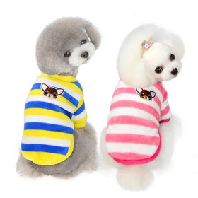 Winter New Fruit Striped Plush Cheap Small Dog Cat Pet Clothes From China