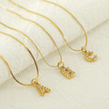 DAIHE Fashion New 18k Gold-Plated Initial Necklace Stainless Steel Necklace with Initial Letter