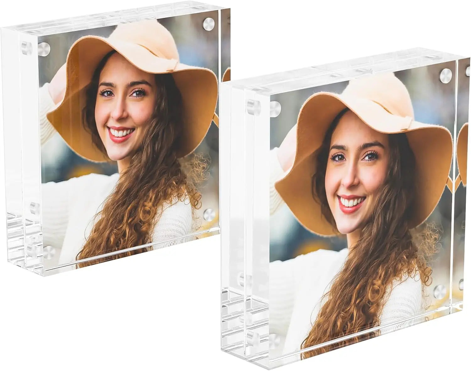3x3 Inch Acrylic Picture Frame Square Acrylic Photo Frame for Tabletop Display Simple Home Office Decor