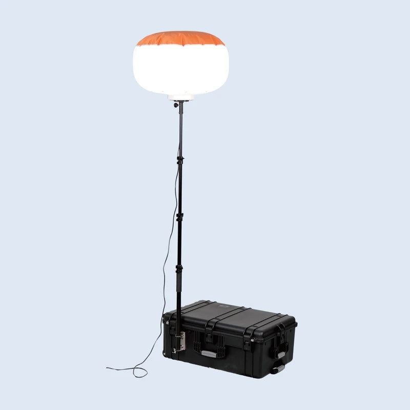 Powermoon 120W White Construction LED Moon Balloon Lighting DC Power Supply IP54 Rated 360 Beam Angle 50000 Hours Lifetime
