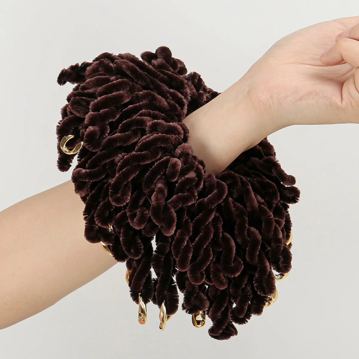 Ethnic Characteristic Headwear Knitted Headband Flower Hair Loop for Women With Acrylic Pendant