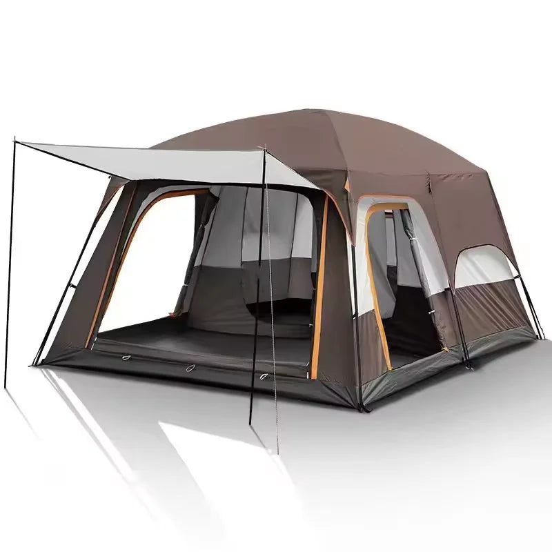 Large Sleeping Capacity Small MOQ Custom Portable Family Tent Camping Outdoor Tent 2 Rooms and Living Room for Summer Camping