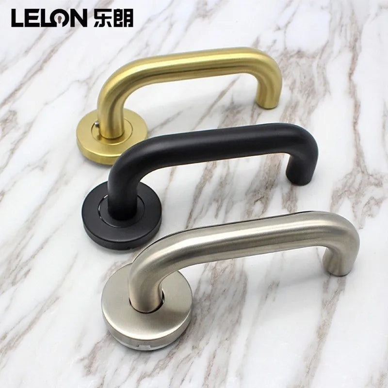U-shaped Curved Pipe Safety Lever Door Handle Stainless Steel 304 Security Lock for Hospital Ward School Classroom Laboratory