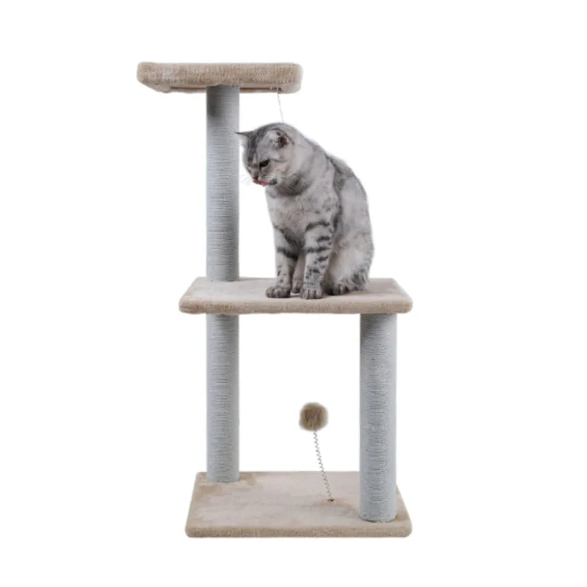 Wholesale Wooden Pet Scratcher Condo Indoor House Cat Tree Climbing Tower