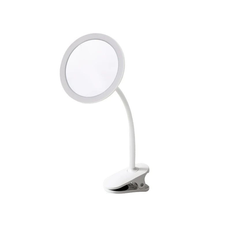 LED Makeup Mirror with Light Clip for Student Dormitories Charging Light Filling Magnifying Mirror Telescopic Desktop Office