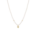 Fashion Jewelry 18K Gold Plated Stainless Steel Jewelry Pearl Black Glass Bead Necklace for Women