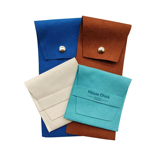 Custom Luxury Envelope Jewelry Pouch Microfiber Jewelry Packaging Bags Jewelry Pouch With Logo