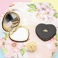 Love Bee Double-Sided Leather Walkaround Makeup Mirror with Lighting Feature