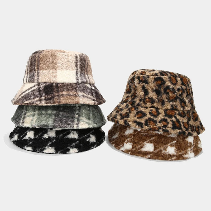 Landfond Accessory Autumn/winter American Retro Teddy Fleece Fashionable Warm Fisherman Hat