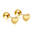 316L Stainless Steel Jewelry Wholesale Custom Fashion Korean Style Cute Earrings Heart Designs Screwback Earrings Kids Stud