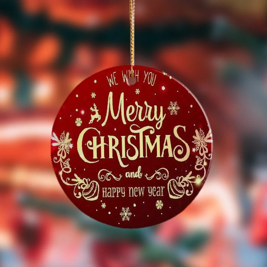 Topjlh Customizable Sublimation Blank Ceramic Christmas Ornaments  DIY Personalized Holiday Decor for Gifts & Tree