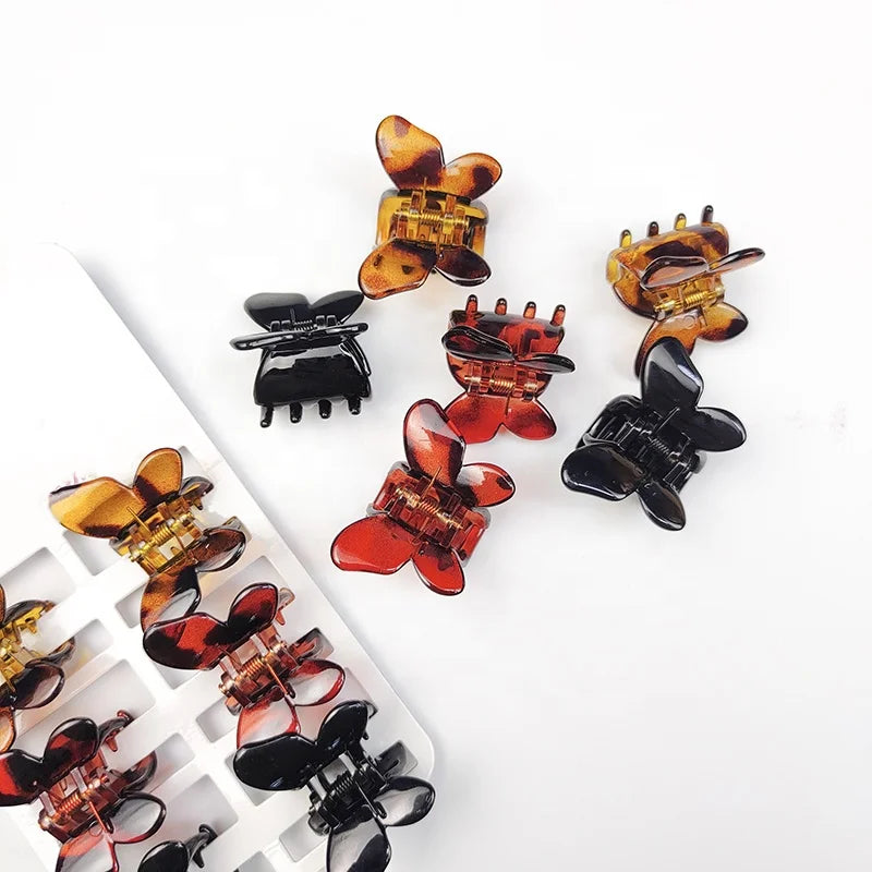 MIO Hot Selling Claw Hair Clips 2.5cm Small Size Plastic Butterfly Girls Hair Claws High Quality Claw Hair Clips for Women