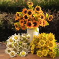 3 Heads Soft Silk Sunflower Indoor Flower Decoration for Home Christmas Valentine's Day Mother's Day Easter Graduation Gifts