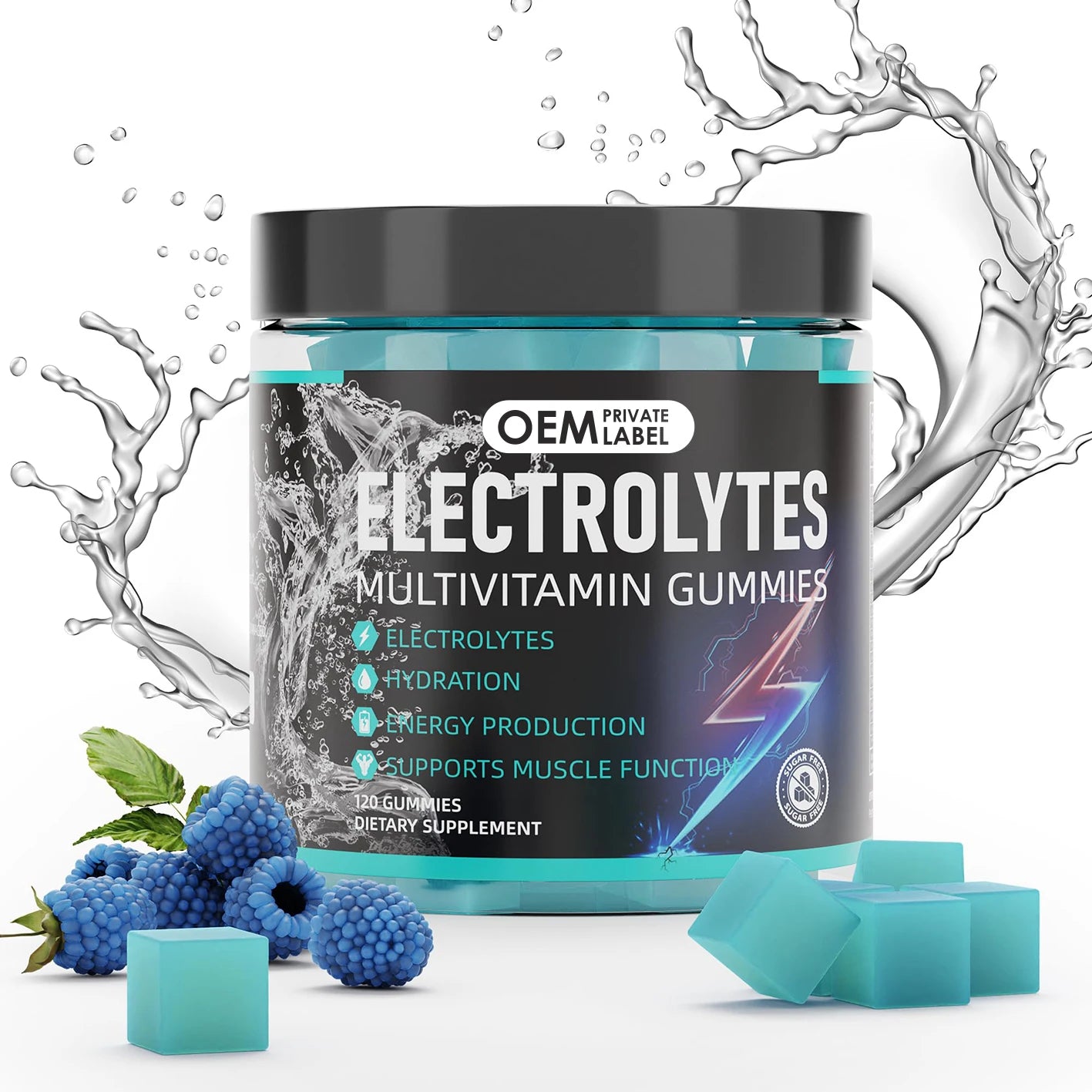 OEM Sugar-Free Electrolyte Hydration Energy Gummies Herbal Supplements for Running Sports