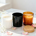 Wholesale Luxury Glass Candle Holders Candle Containers glassware Candle Jars with Wooden Lid for Home Decor