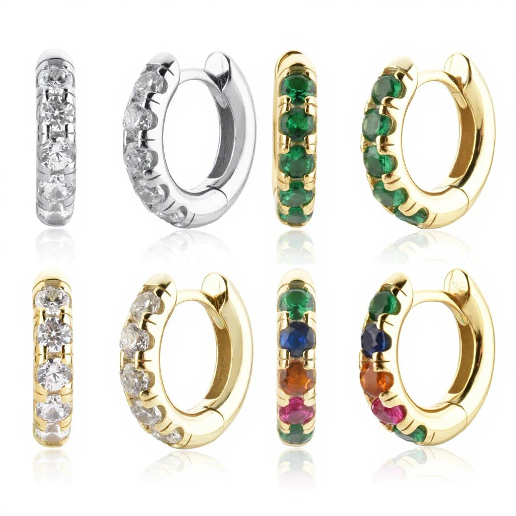 FUAMAY 2026 Gold Plated Sterling Silver Jewellery Colourful rainbow Pride Hoop Earrings Stock S925 Ear Rings Small for Woman