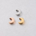 Custom 3*8mm Moon Bead Stainless Steel DIY Jewelry Components for Bracelets Necklaces Earrings Clothes Charm Beads