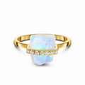2022 Trendy Rings Jewelry Women Minimalist Irregular Moonstone Zircon Ring S925 Silver Ring
