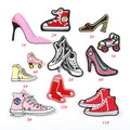 Red Pink Yellow Black Nonwoven Felt 3D Iron-On Embroidery Patches for Ball Shoes DIY