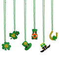 St. Patrick's Day Clover Bead Chain Irish Day Party Ball Accessories Green Pendant Necklace