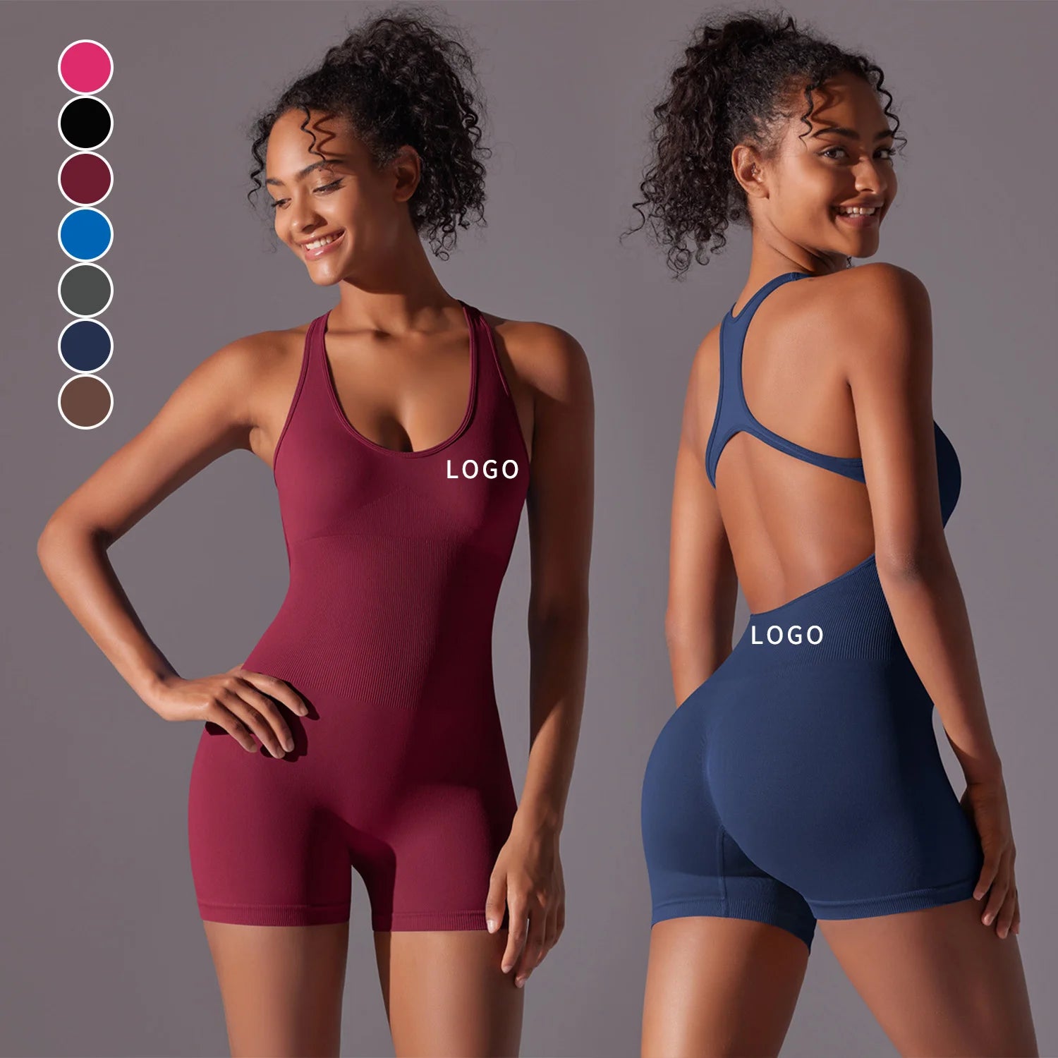 Best Quality Active Stretch Breathable Tight-fitting Beautiful Back Seamless Yoga Jumpsuit Women's Hip Lifting Integrated Sports