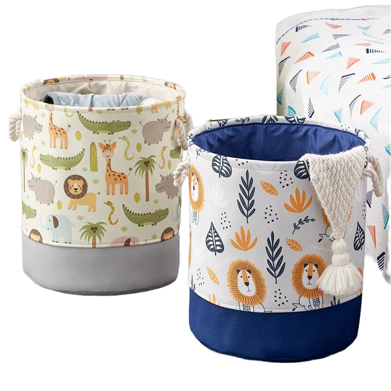Children's toy storage basket cartoon fabric large capacity thickened storage bucket foldable storage dirty clothes basket