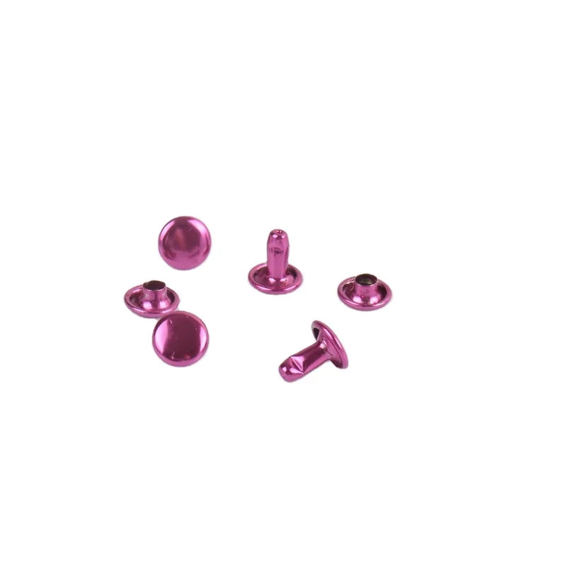 Hot Sale 8x8mm Double Side Rivet Purple/ Purplish Red Metal Handbag Rivet Feet in Stock