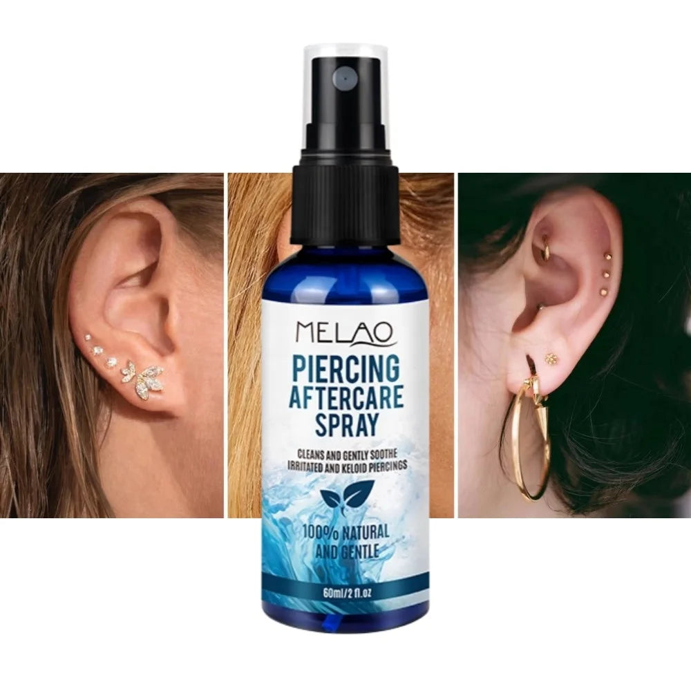 MELAO Natural Saline Solution Piercing Aftercare Spray Tattoo Aftercare Gentle Healing Skin Natural Piercing After Care Spray