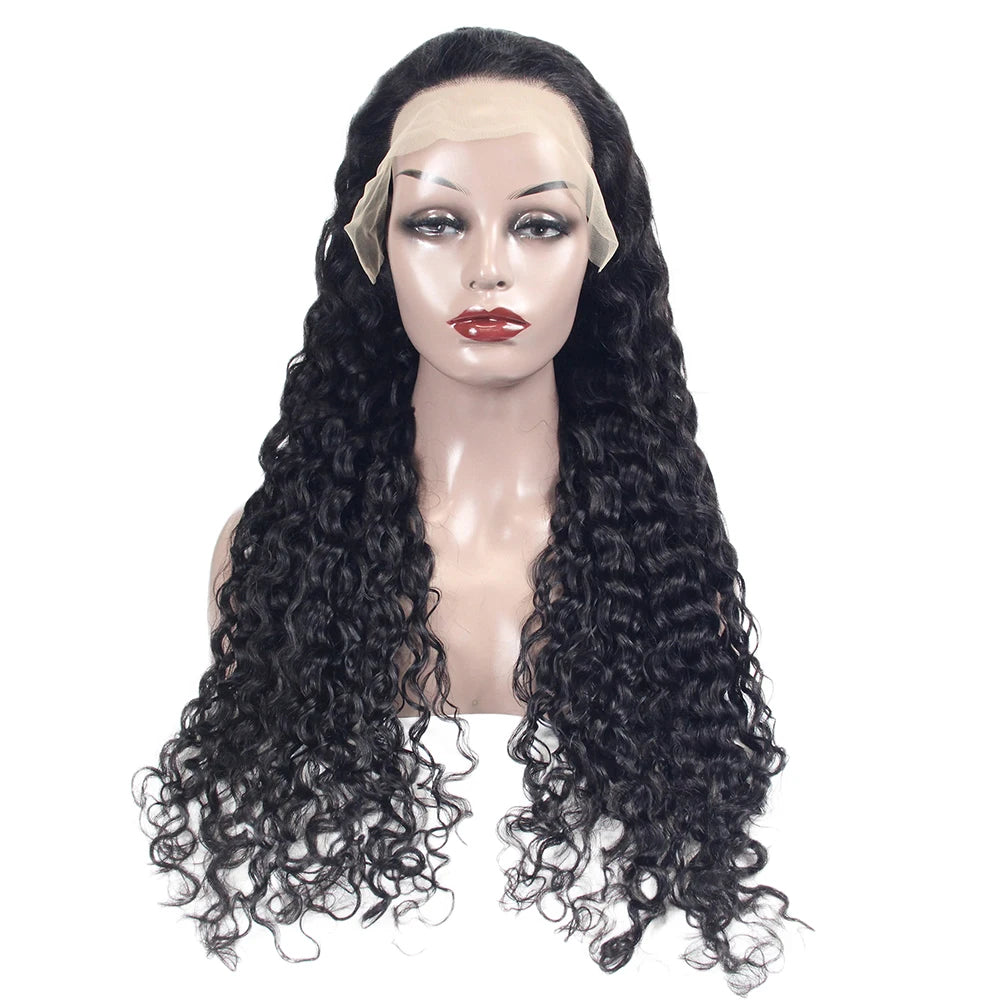 Wholesale 13x4 Transparent for Lace Frontal Wig Deep Water Wave 100% Virgin Human Hair Long 8-30 Inches for Black Women