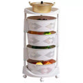360 Degree Rotating Kitchen Vegetable and Fruit Storage Basket Plastic Space Saving Detachable 3/4/5 Layer Rotated Storage Stand